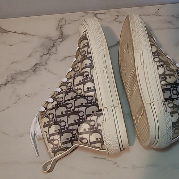 Christian Dior B23 League HighTop Oblique Patchwork White Black Sneakers Mens 7 main image 12